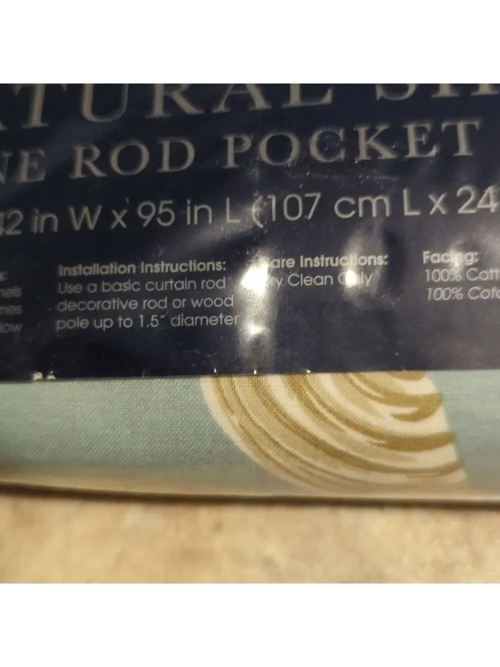 Shells Rod Pocket Panel Curtain 95 Inch Beach House Summer